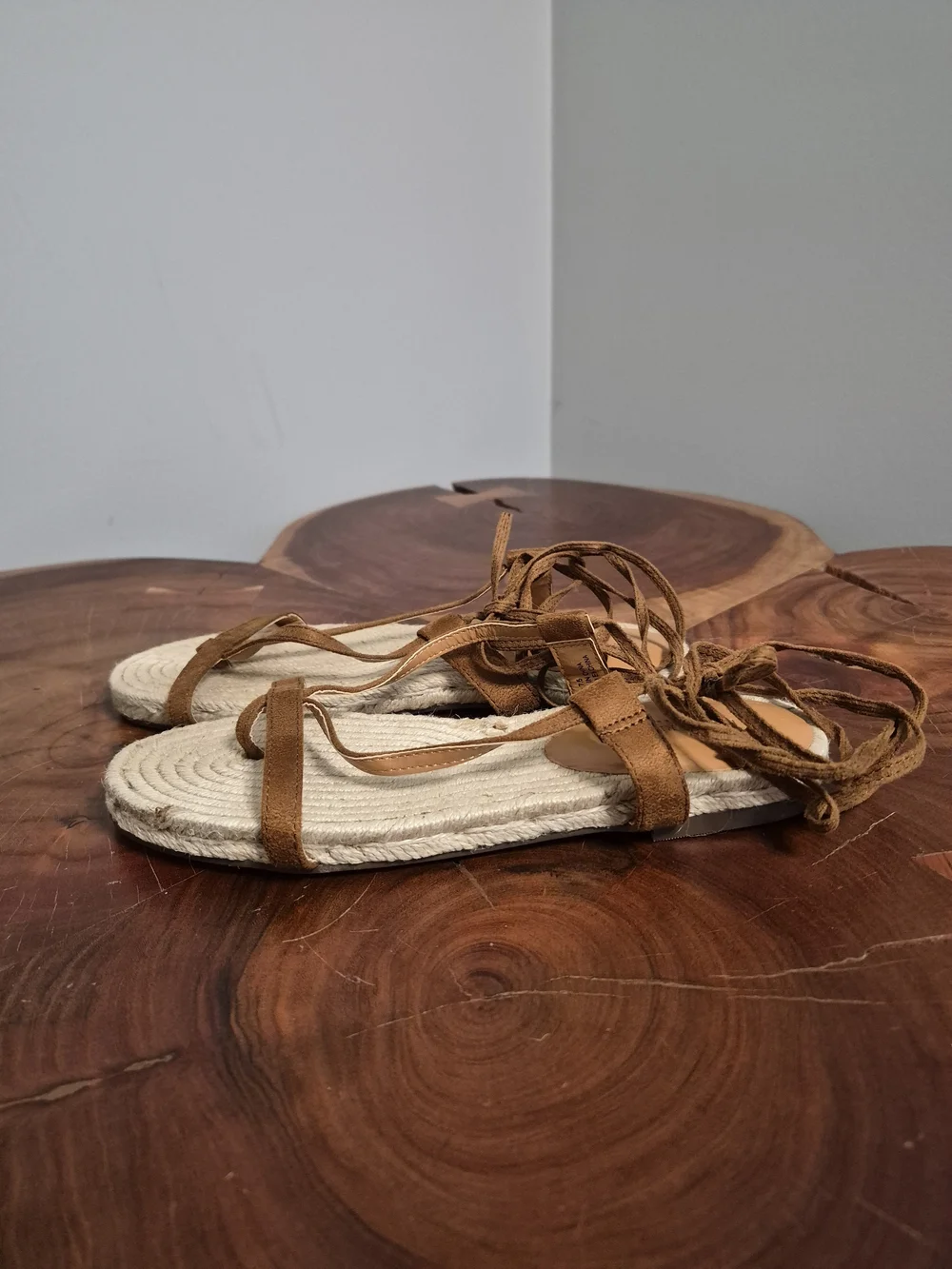 Banana Republic Factory Strappy Lace-Up Espadrille Sandals Cognac - 7.5